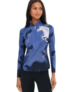 Spirit Print Long Sleeve Sunsense 1/4 Zip Top