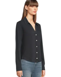Split Collar Button-Down