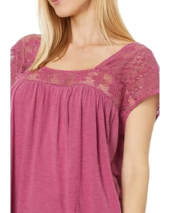 Square Neck Lace Beach Tee