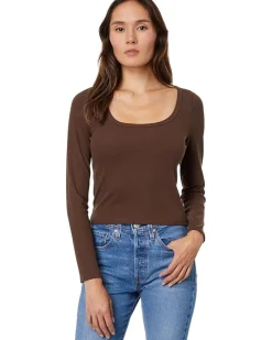 Square-Neck Long-Sleeve Crop Tee in Sleekhold