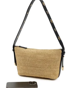 Straw Leather Sun Stud Shoulder