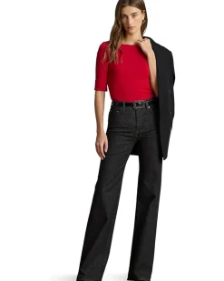 Stretch Cotton Boatneck Tee