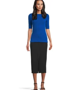 Stretch Cotton Boatneck Tee