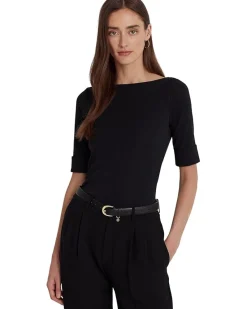 Stretch Cotton Boatneck Top