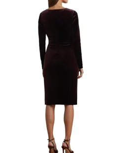 Stretch Velvet Surplice Dress