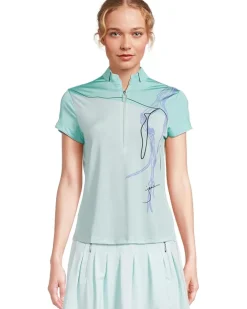 Strike Print Short Sleeve Top