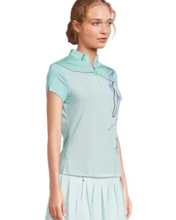 Strike Print Short Sleeve Top