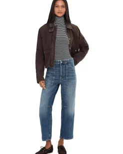 Stripe Coverstitch Turtleneck Drapey Ray