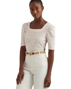 Striped Cotton Jersey Puff-Sleeve Tee