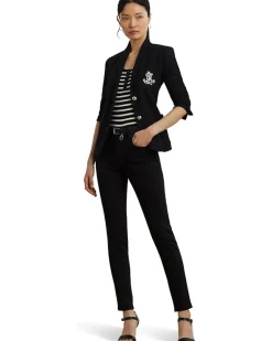 Striped Elbow-sleeve Henley Top