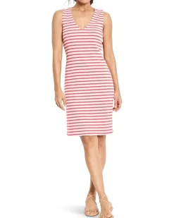 Striped Sleeveless V-Neck Dress