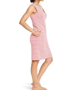 Striped Sleeveless V-Neck Dress