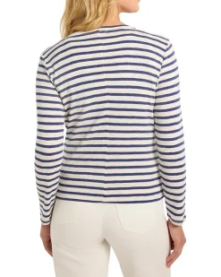 Striped Snap Front Cardigan