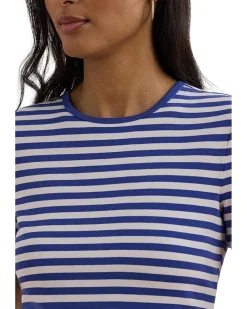 Striped Stretch Cotton Crewneck Tee