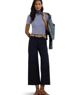 Striped Stretch Cotton Crewneck Tee