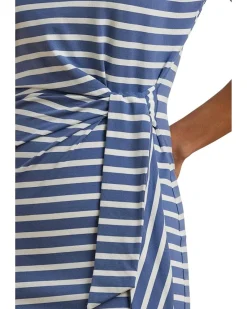 Striped Tie-front Jersey Dress