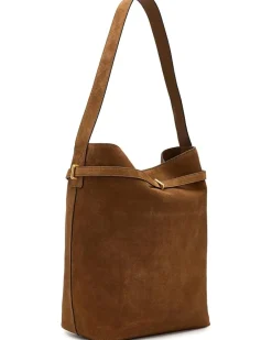 Suede Belted Essentials Bucket Tote