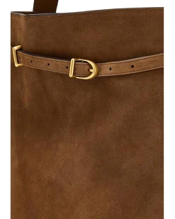 Suede Belted Essentials Bucket Tote