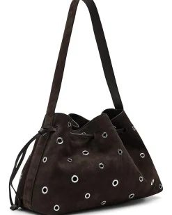 Suede Drawstring Shoulder-Eyelet