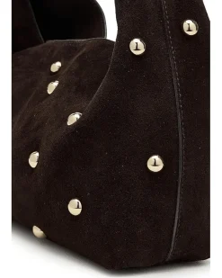 Suede Slouchy Shoulder Bag-Stud