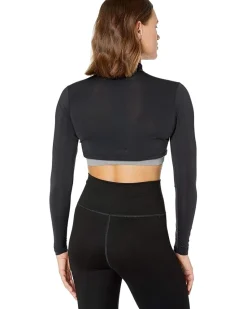 Sunsense® 35 SPF Lightweight Long Sleeve Mock Neck Crop Layering Top