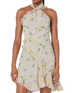 Suttonn Twist Neck Frill Detail Mini Dress