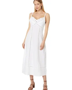 Sweetheart Midi Dress in Linen-Cotton Blend