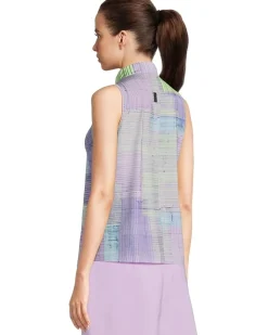 Tartan Print Sleeveless Polo