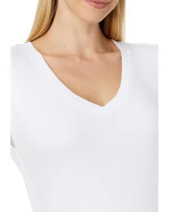Tati V-Neck Power Shoulder Top