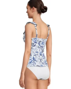 Terrazzo Tile Ruffle Tankini