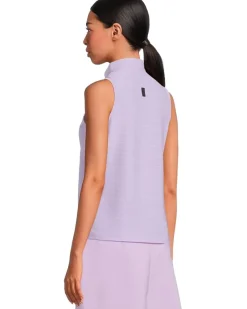 Textured Ottoman Solid Sleeveless Polo