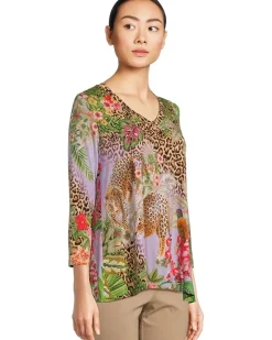 The Janie Favorite 3/4 Sleeve V-neck Swing Tee