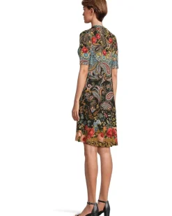 The Janie Favorite Elbow Sleeve Mock Neck Dress