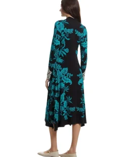 The Janie Favorite Hankerchief Hem Mock Neck Dress