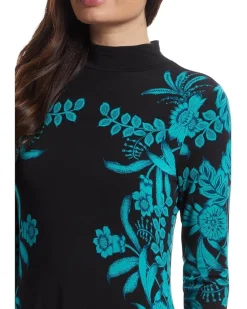 The Janie Favorite Hankerchief Hem Mock Neck Dress