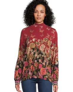 The Janie Favorite Puff Sleeve Mock Neck- Karie