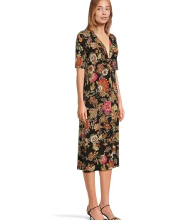 The Janie Favorite Twist Front Midi Swing Dress- L