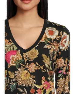 The Janie Favorite V-neck Flute Sleeve Tee- Lowri