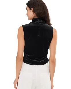 Tia Velvet Short Sleeve Top