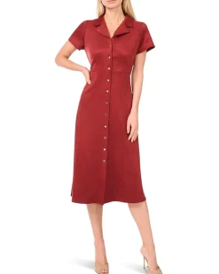 Tie Back Button Down Midi Dress