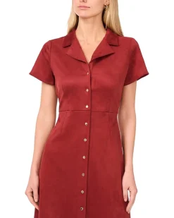 Tie Back Button Down Midi Dress