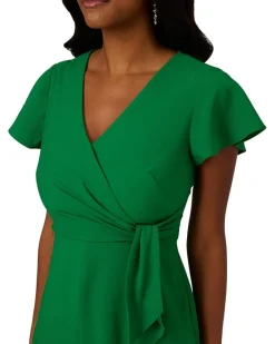 Tie Front Flutter Midi Dress