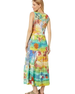 Tie-Dye Sleeveless Tiered Dress