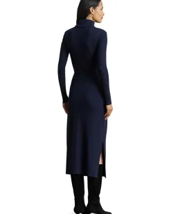 Tie-Front Turtleneck Dress