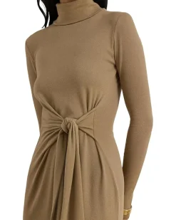 Tie-Front Turtleneck Dress