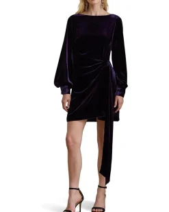 Tie-Front Velvet Cocktail Dress