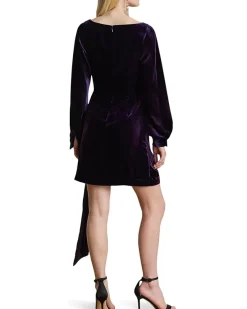 Tie-Front Velvet Cocktail Dress
