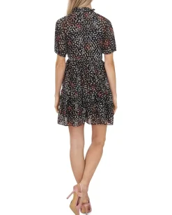 Tiered Ruffle Neck Dress