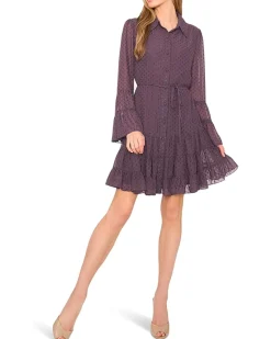 Tiered Ruffled Button Front Dress