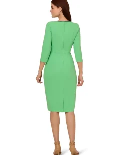 Tipped Crepe Tie Dress